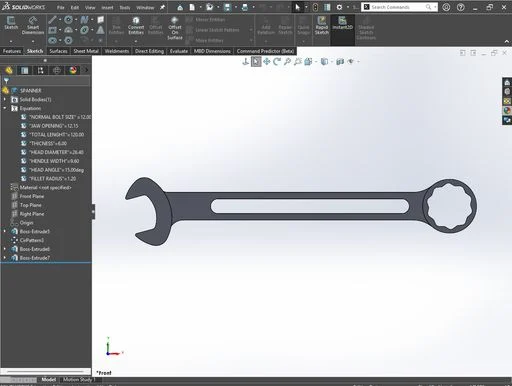 Parametric spanner front view